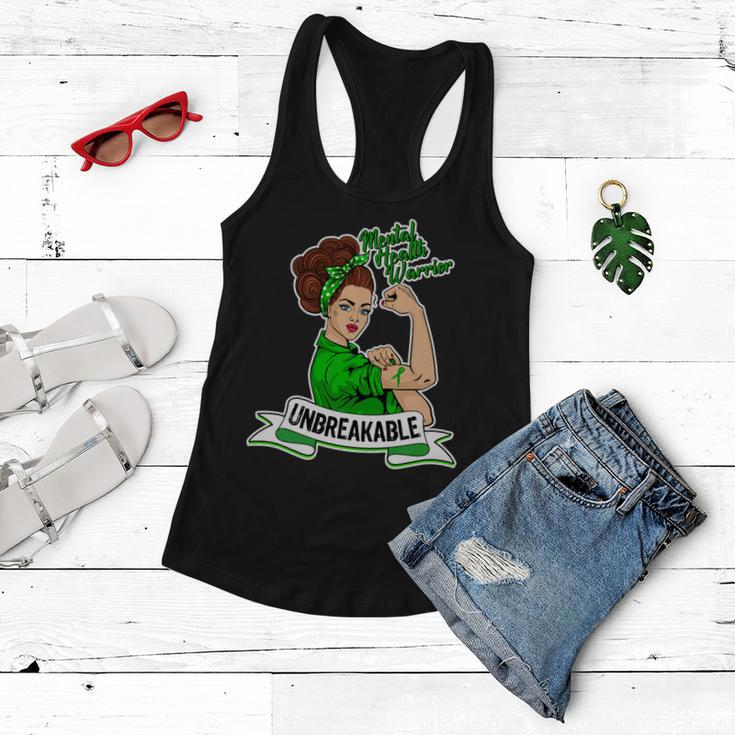 Unbreakable Mental Health Warrior Tshirt Women Flowy Tank