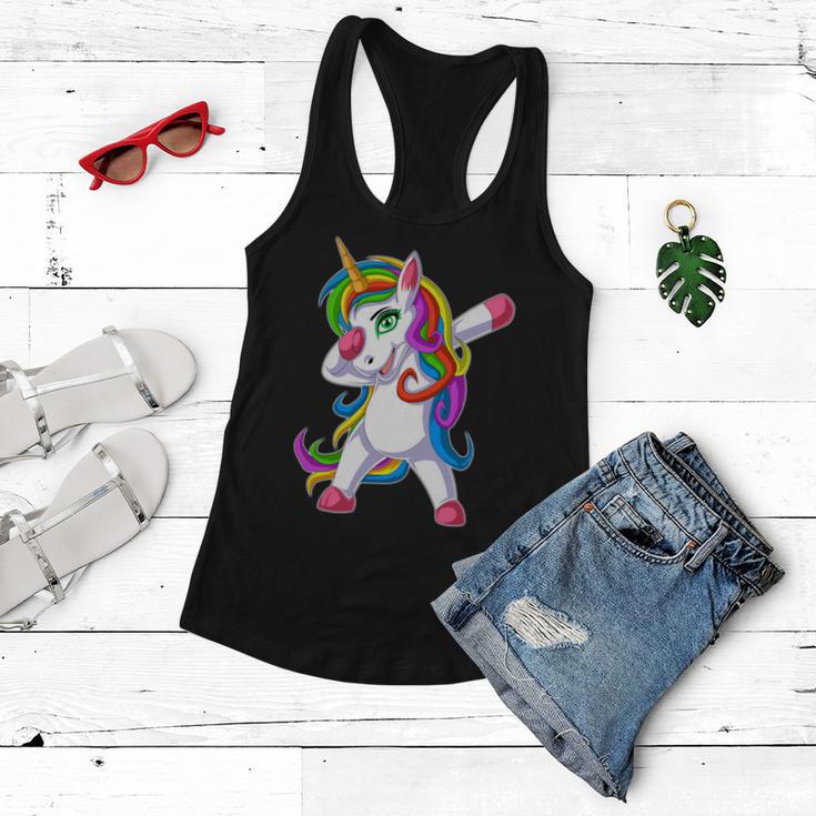 Unicorn Dabbing V2 Women Flowy Tank