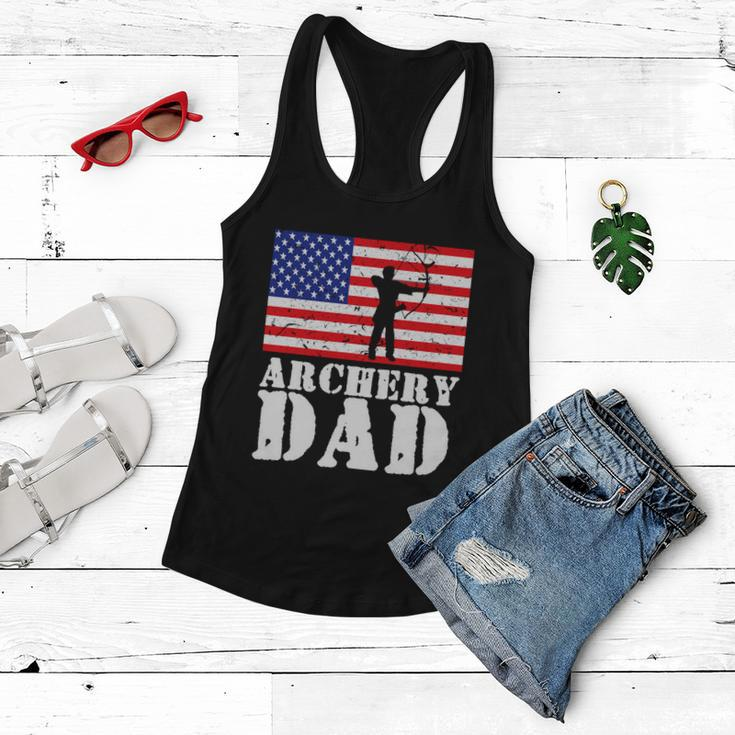 Usa American Distressed Flag Archery Dad Men Gift For Him Gift Women Flowy Tank