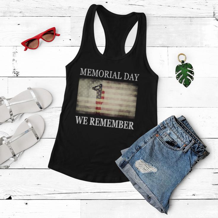 We Remember Funny Gift Salute Military Memorial Day Cute Gift Women Flowy Tank