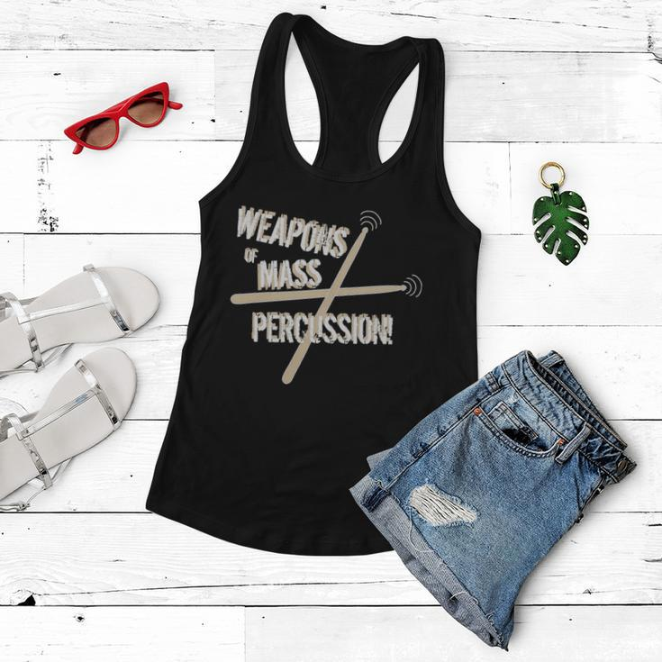 Weapons Of Mass Percussion Funny Drum Drummer Music Band Tshirt Women Flowy Tank
