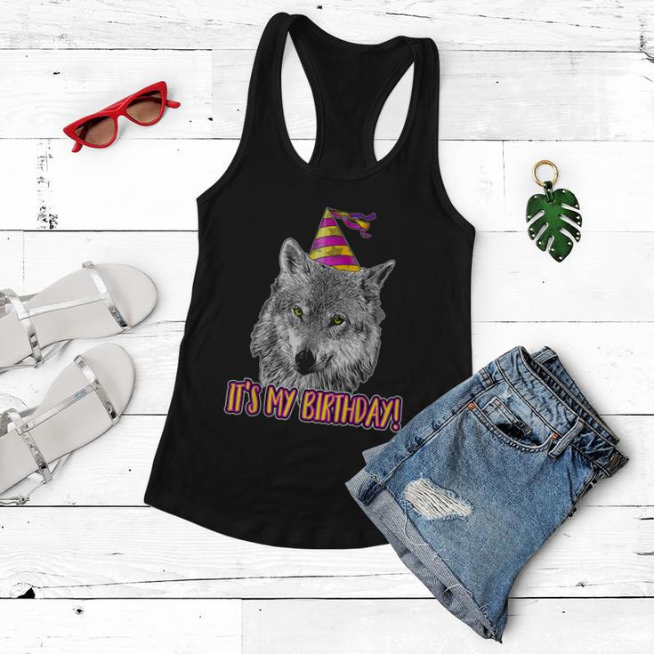 Wolf Birthday Themed Party Wolves Theme Girl Wolf Lover V2 Women Flowy Tank