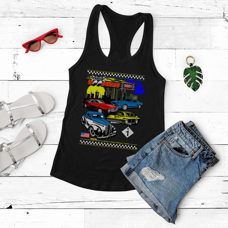 Woodward Cruise 2021 Cruising Skyline Michigan Tshirt Women Flowy Tank