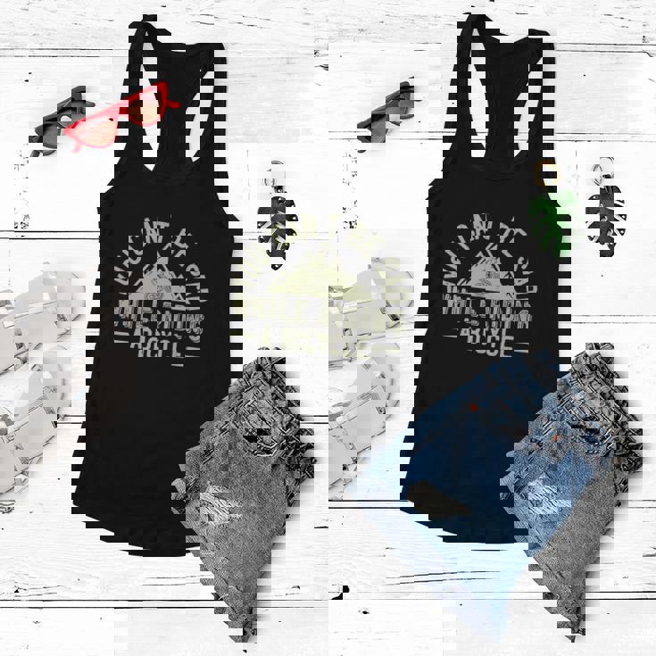 You Cant Be Sad While Riding A Bicycle Mtb Mountain Bike Quote Women Flowy Tank