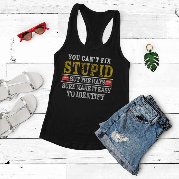 You Cant Fix Stupid But The Hats Sure Make It Easy To Identify Funny Tshirt Women Flowy Tank