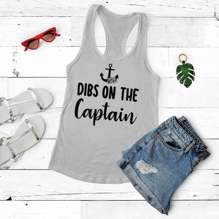 Funny Captain Wife Dibs On The Captain Quote Anchor Sailing  V2 Women Flowy Tank