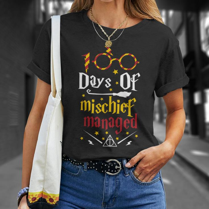 100 Days Of Mischief Managed 100Th Day Of School Unisex T-Shirt Gifts for Her