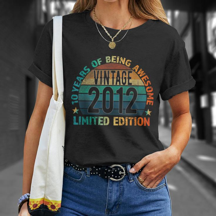 10Th Birthday Gift Kids Vintage 2012 10 Years Old Colored Unisex T-Shirt Gifts for Her