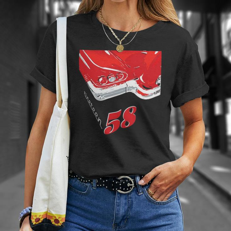 1958 Vintage Car With Continental Kit For A Car Guy Unisex T-Shirt Gifts for Her