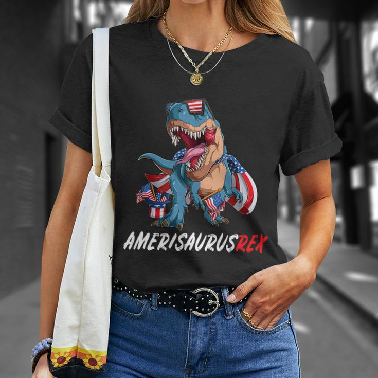 4Th July Tfunny Giftrex America Dinosaur Independence Day Patriot Usa Gift Unisex T-Shirt Gifts for Her