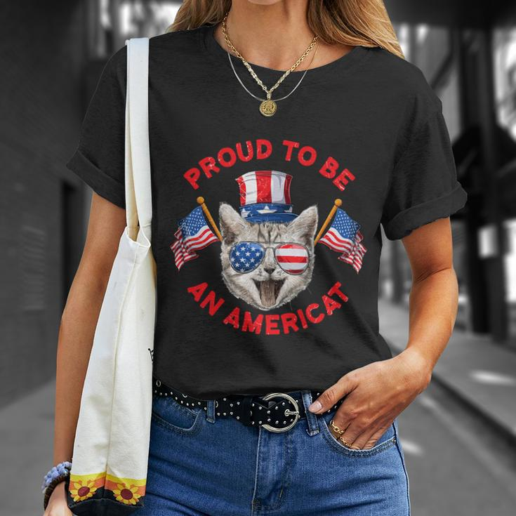 4Th Of July Cat Pround To Be Americat Unisex T-Shirt Gifts for Her