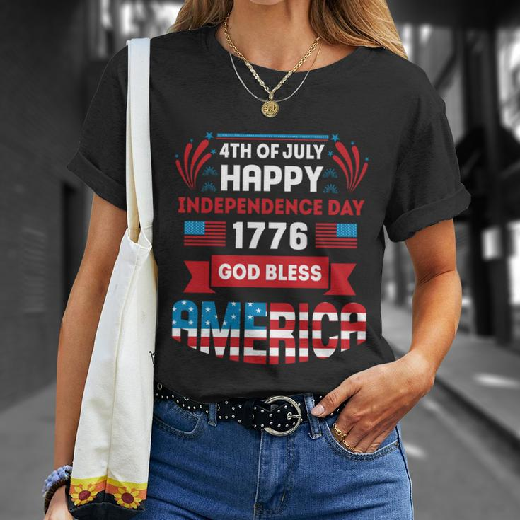 4Th Of July Happy Patriotic Day 1776 God Bless America Gift Unisex T-Shirt Gifts for Her