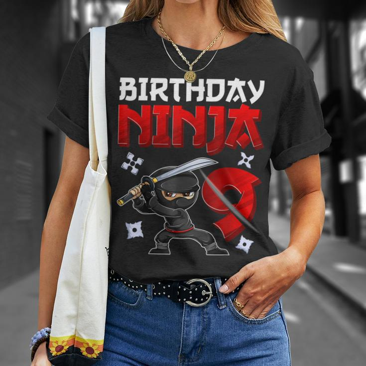 9 Years Old Boy Birthday Birthday Ninja Boy Unisex T-Shirt Gifts for Her