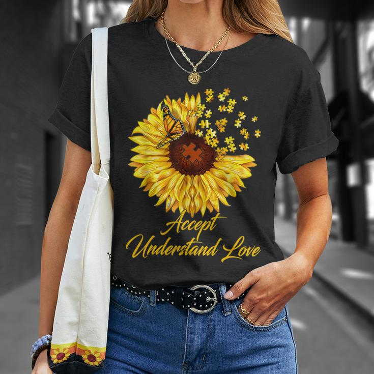 Accept Understand Love Sunflower Autism Tshirt Unisex T-Shirt Gifts for Her