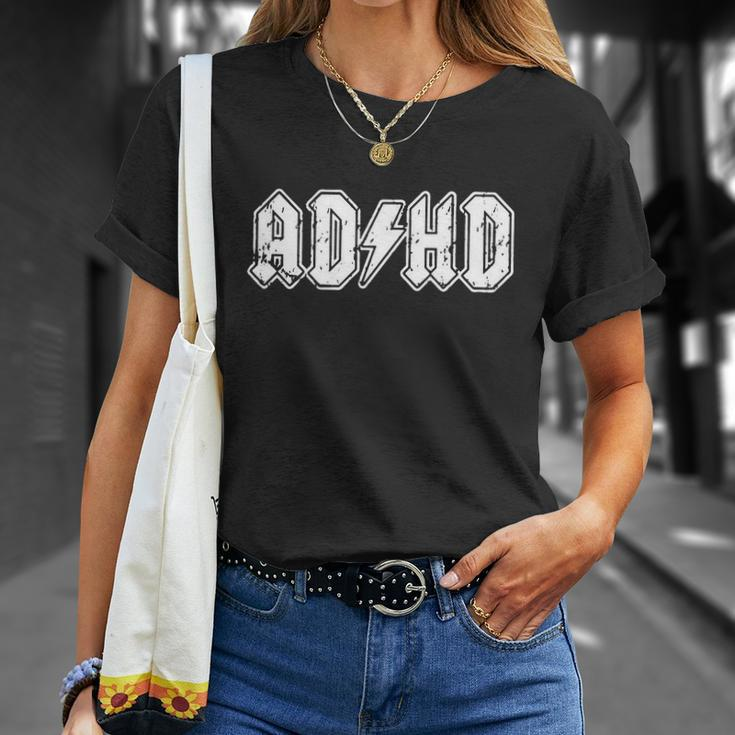 Adhd Add Parody Rock And Roll Entourage Music Funny Unisex T-Shirt Gifts for Her
