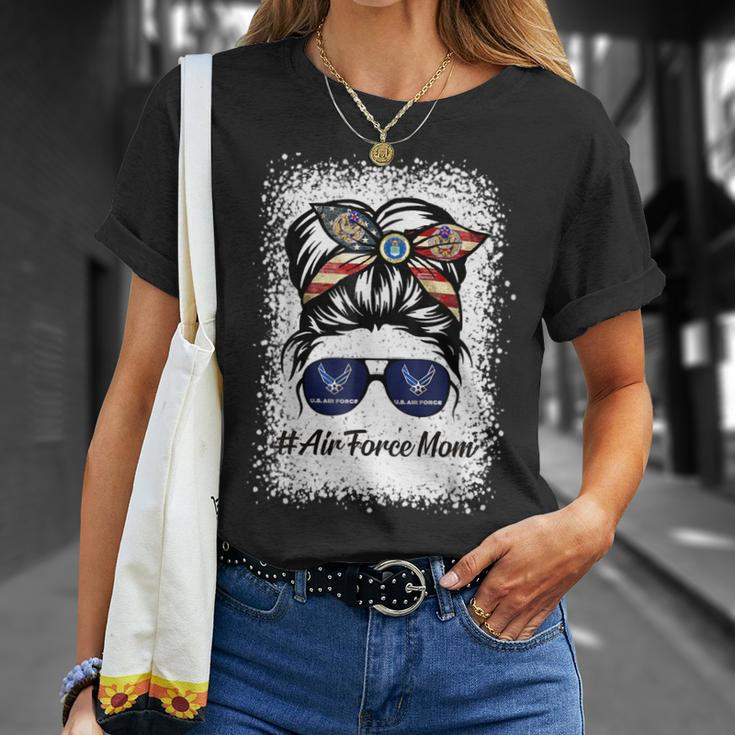 Air Force Mom Messy Bun Sunglasses Military Mom Mothers Day Unisex T-Shirt Gifts for Her