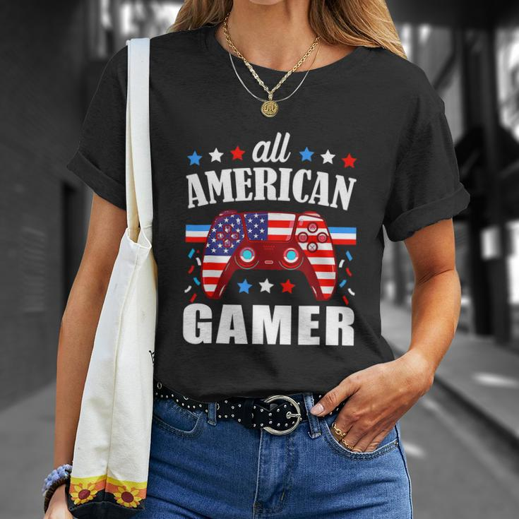 All American Gamer Boys Funny 4Th Of July Video Game Unisex T-Shirt Gifts for Her