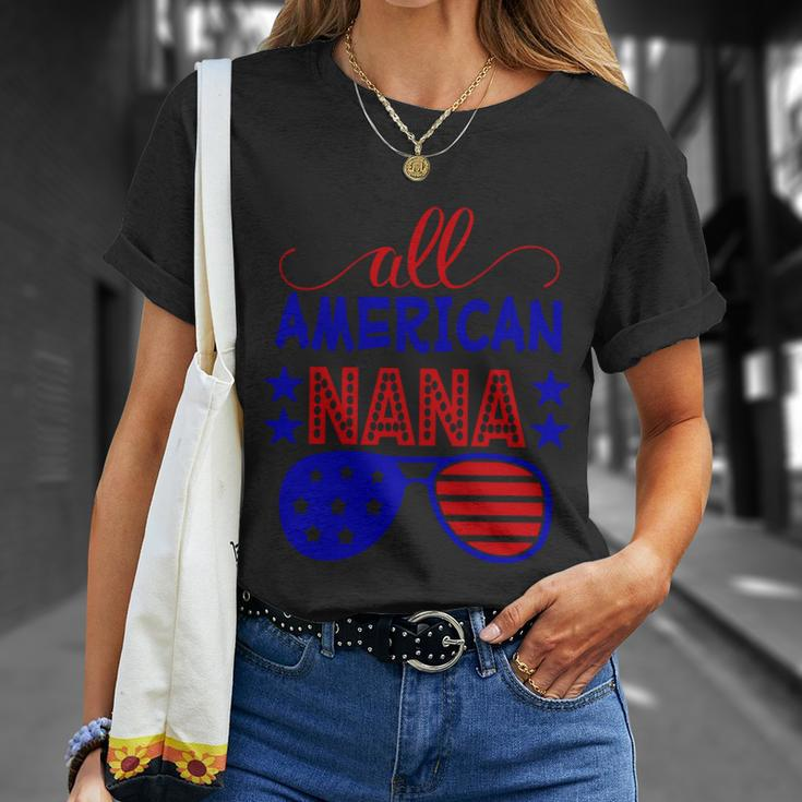 All American Nana Sunglasses 4Th Of July Independence Day Patriotic Unisex T-Shirt Gifts for Her