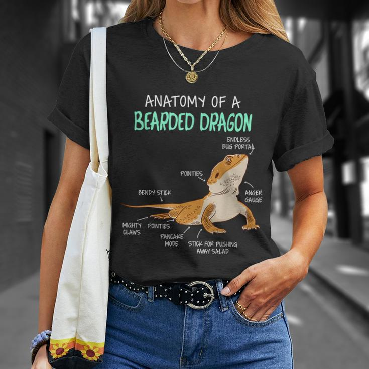 Anatomy Of A Bearded Dragon Bearded Dragon Lizard Pogona Reptile Unisex T-Shirt Gifts for Her