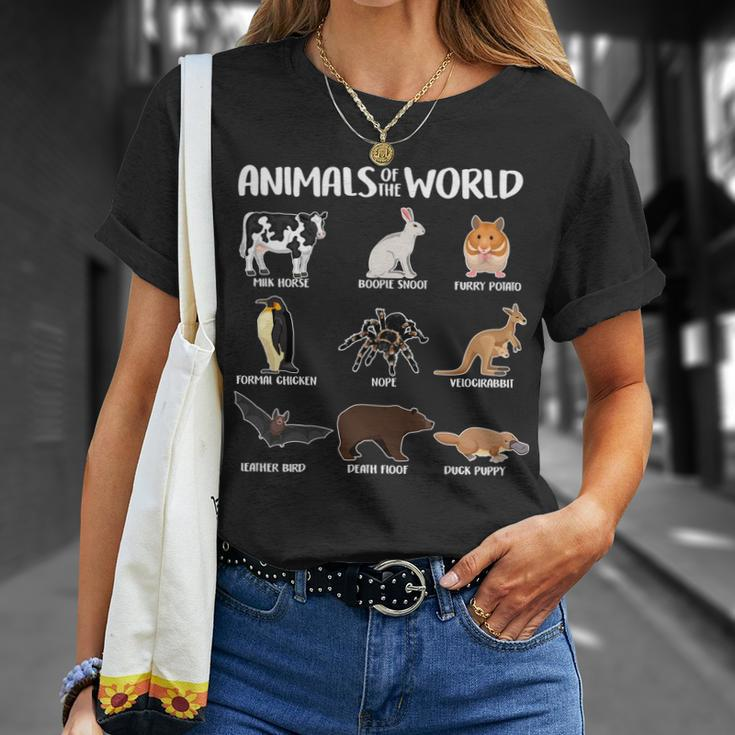 Animals Of The World Funny Names Unisex T-Shirt Gifts for Her