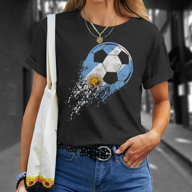 Argentina Soccer Argentinian Flag Pride Soccer Player Unisex T-Shirt Gifts for Her