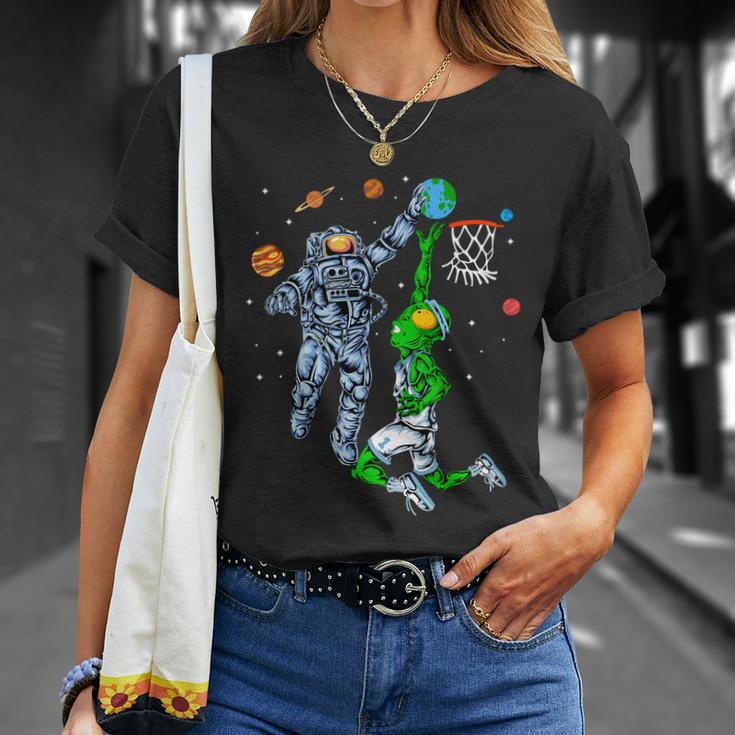 Astronaut And Alien Basketball Unisex T-Shirt Gifts for Her