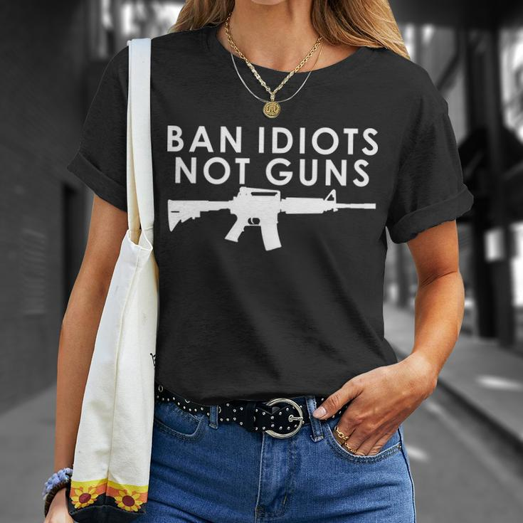 Ban Idiots Not Guns Gun Rights Logo Tshirt Unisex T-Shirt Gifts for Her