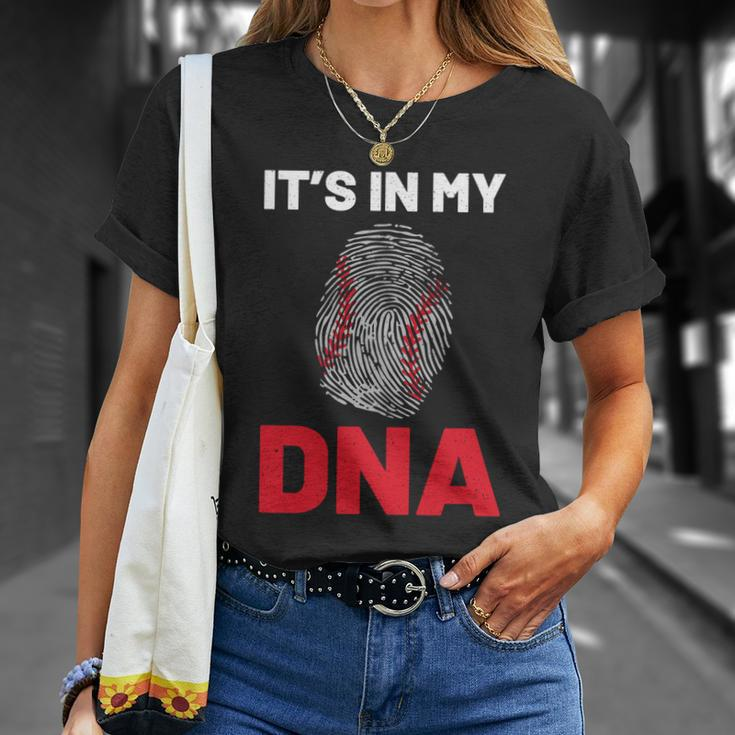 Baseball Player Its In My Dna For Softball Tee Ball Sports Gift Unisex T-Shirt Gifts for Her
