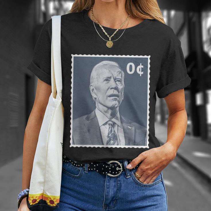 Biden Zero Cents Stamp Shirt 0 President Biden No Cents Tshirt Unisex T-Shirt Gifts for Her