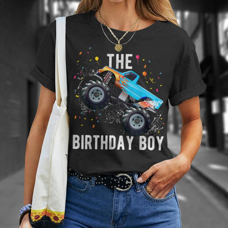 Birthday Boy Monster Truck Family Matching Unisex T-Shirt Gifts for Her