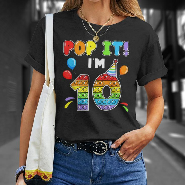 Birthday Kids Pop It I&8217M 10 Years Old 10Th Birthday Fidget Unisex T-Shirt Gifts for Her