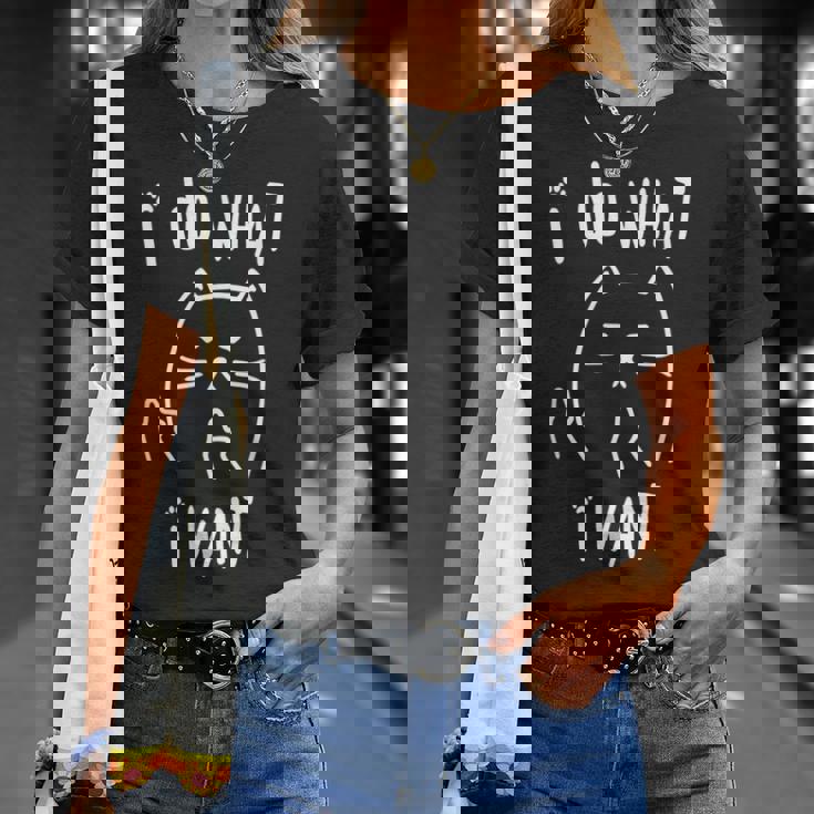 Black Cat I Do What I Want With My Cat Meow T-shirt Gifts for Her