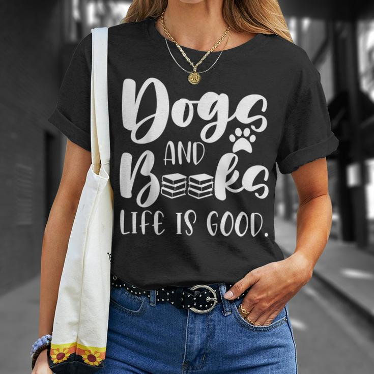 Book Lovers Reading Lovers Dogs Books And Dogs T-shirt Gifts for Her