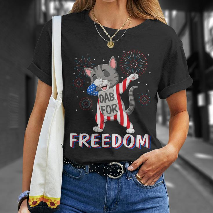 Cat Dabbing 4Th Of July Cute Plus Size Graphic Shirt For Men Women Family Unisex Unisex T-Shirt Gifts for Her