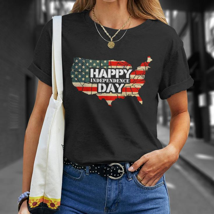 Cheerful Happy Independence Day Artwork Gift Happy 4Th Of July Gift Unisex T-Shirt Gifts for Her