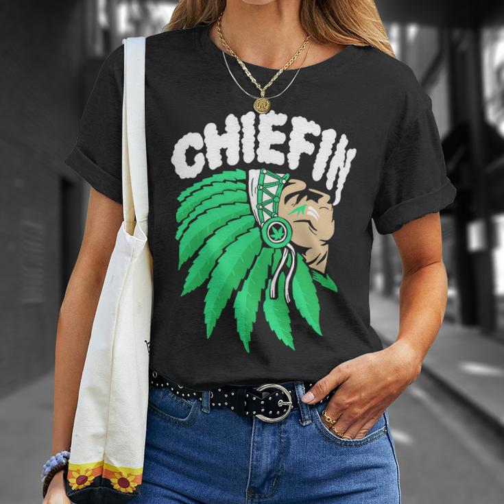 Chiefin Smoke Weed Native American Unisex T-Shirt Gifts for Her