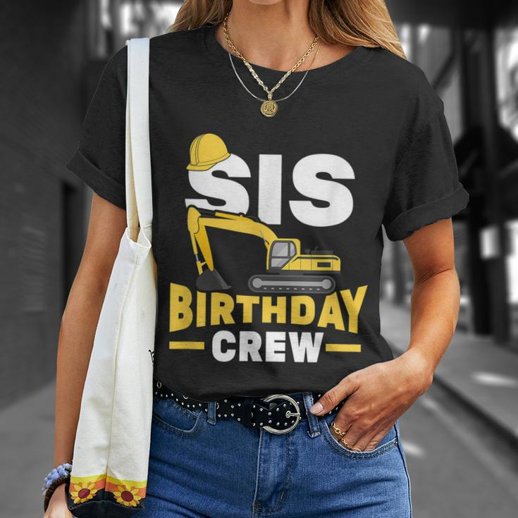 Construction Birthday Party Digger Sister Sis Birthday Crew T-Shirt Gifts for Her