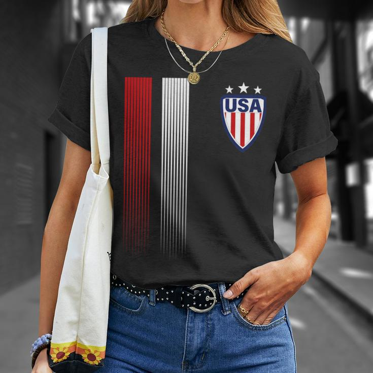 Cool Usa Soccer Jersey Stripes Tshirt Unisex T-Shirt Gifts for Her