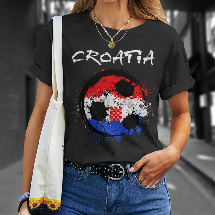 Croatia Soccer Ball Flag Unisex T-Shirt Gifts for Her