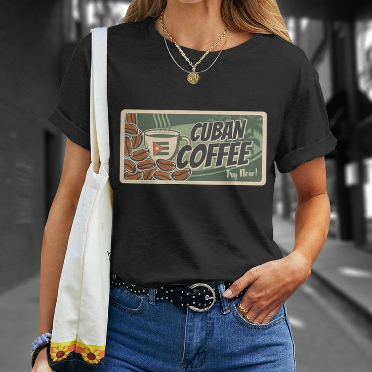 Cuba Travel Retro Banner Cuban Coffee Unisex T-Shirt Gifts for Her