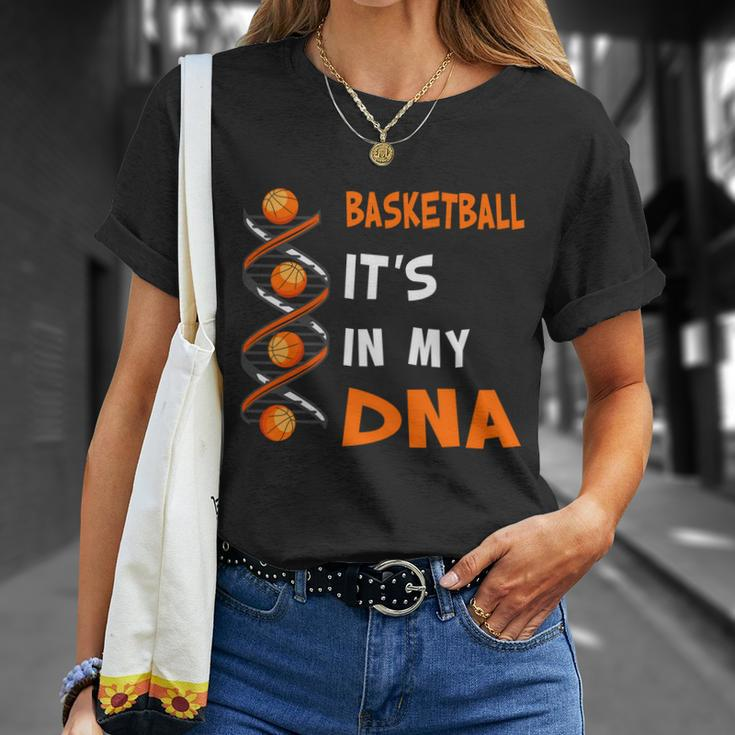 Cute Basketball Playing Basketball Is In My Dna Basketball Lover Unisex T-Shirt Gifts for Her