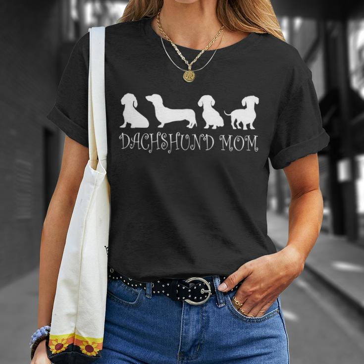 Dachshund Mom Wiener Doxie Mom Cute Doxie Graphic Dog Lover Gift V4 Unisex T-Shirt Gifts for Her