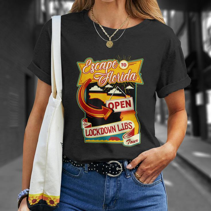 Desantis Escape To Florida The Lockdown Libs Both Sides Gift Unisex T-Shirt Gifts for Her