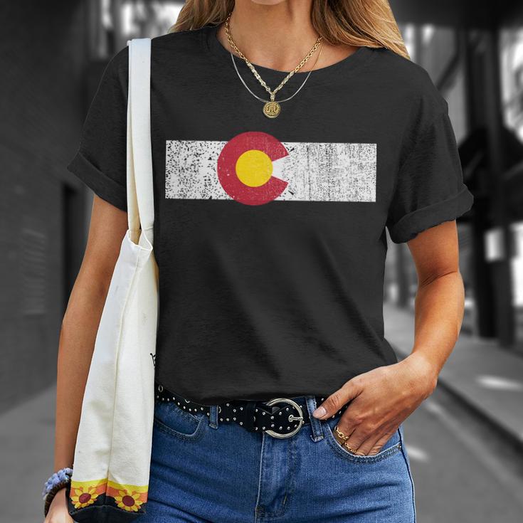 Distressed Colorado State Flag Denver Co Patriotic Tshirt Unisex T-Shirt Gifts for Her