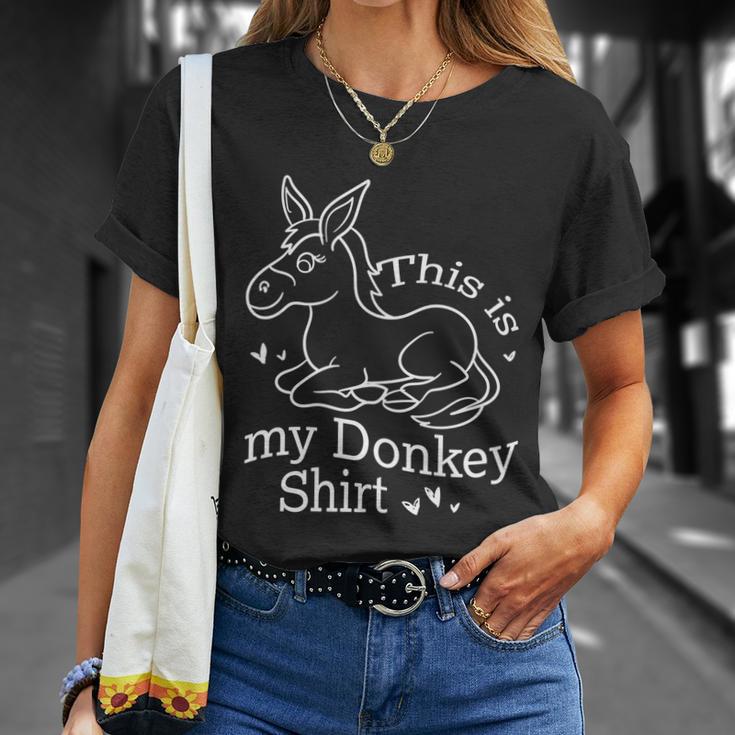 Donkey Funny Saying Cute Mule Farm Animal Gift Unisex T-Shirt Gifts for Her