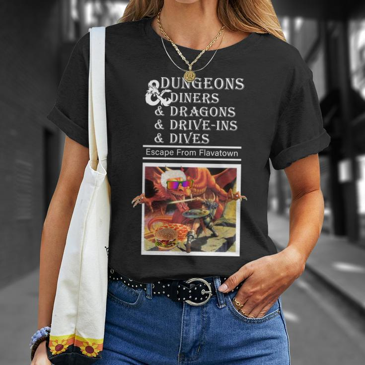 Dungeons & Diners & Dragons & Drive-Ins & Dives Tshirt Unisex T-Shirt Gifts for Her