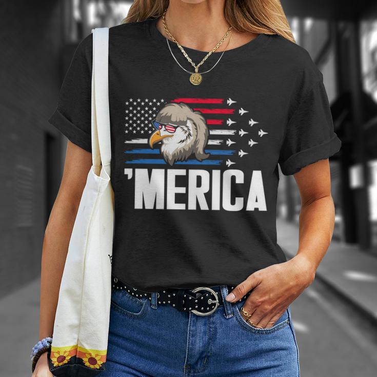 Eagle Mullet 4Th Of July Gift Usa American Flag Merica Cool Gift Unisex T-Shirt Gifts for Her