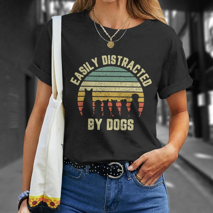 Easily Distracted By Dogs Shirt Dog Dog Lover T-Shirt Gifts for Her