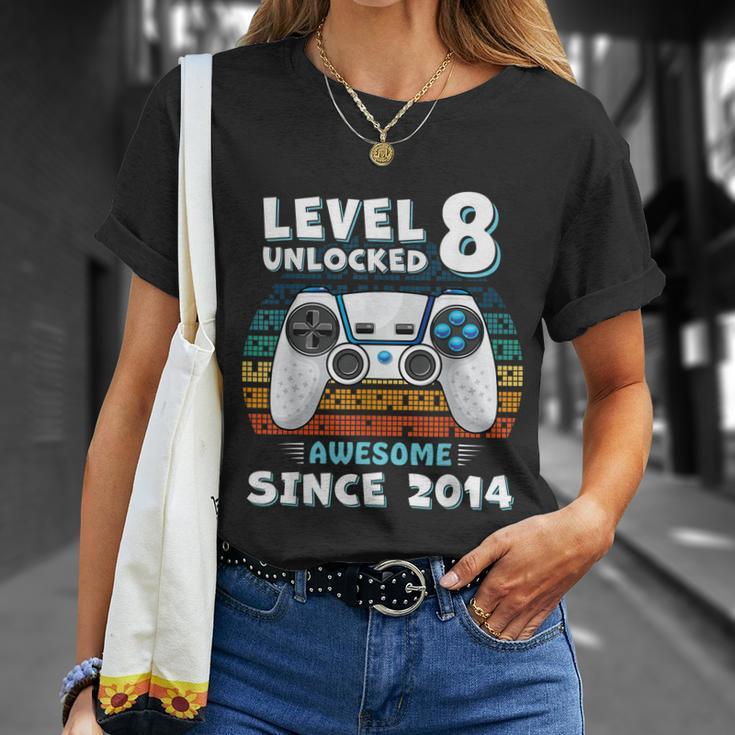 Eight 8Yr Bday Son Boy Funny Gamer 8Th 8 Years Old Birthday Unisex T-Shirt Gifts for Her