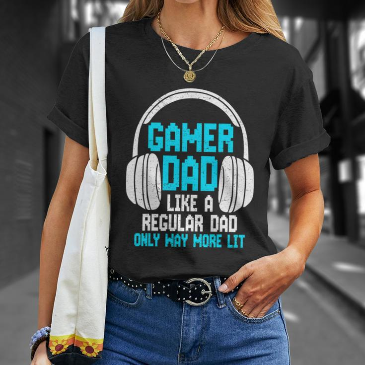 Fathers Day Funny Gamer Dad Unisex T-Shirt Gifts for Her